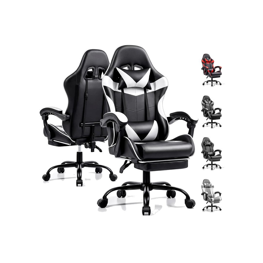 gaming chair, ergonomic computer chair with footrest and lumbar support, height adjustable gaming chair, ergonomic computer chair with footrest and lumbar support, height adjustable