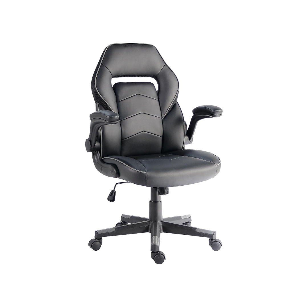 nusparc spawnsafe gaming chair, adjustable height, flip up armrests, 360° swivel, black/grey nusparc spawnsafe gaming chair, adjustable height, flip up armrests, 360° swivel, black/grey
