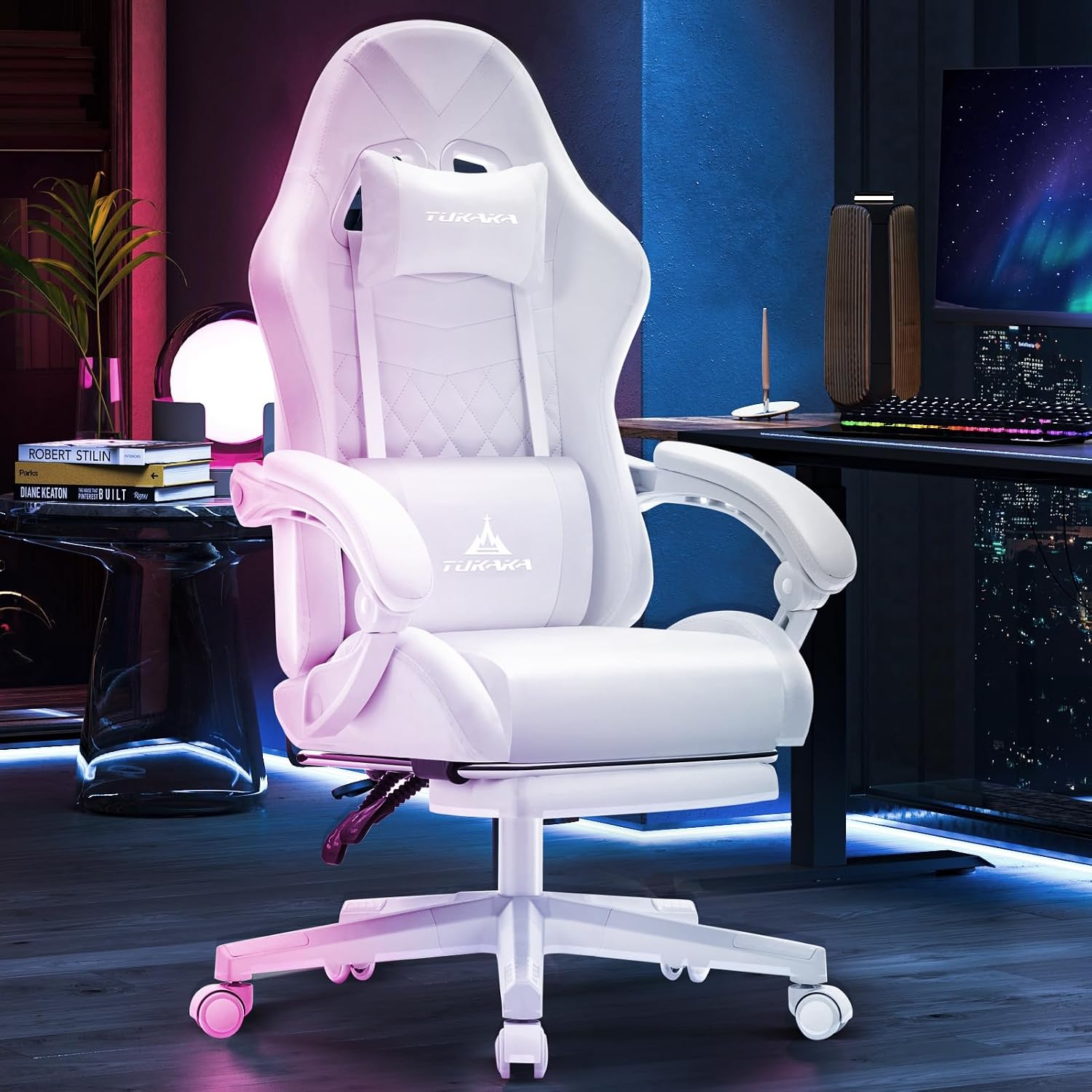 white gaming chair,ergonomic massage computer office desk chair with footrest,pocket spring cushion,reclining white gaming chair,ergonomic massage computer office desk chair with footrest,pocket spring cushion,reclining