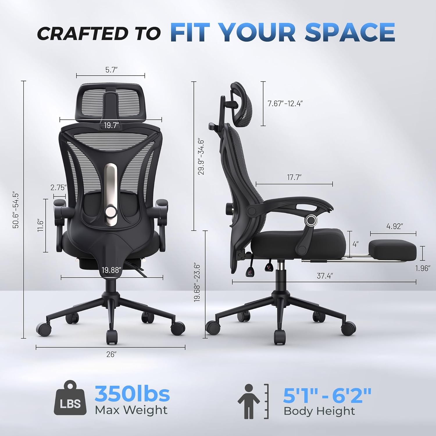 ergonomic office chair adjustable lumbar & headrest, 90 160° reclining with footrest, ergonomic office chair adjustable lumbar & headrest, 90 160° reclining with footrest,