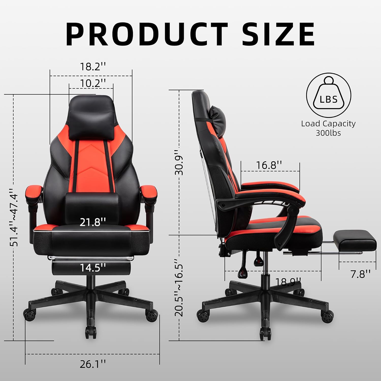 shintenchi gaming chair with footrest, massage lumbar support, height adjustment, and 360° shintenchi gaming chair with footrest, massage lumbar support, height adjustment, and 360°