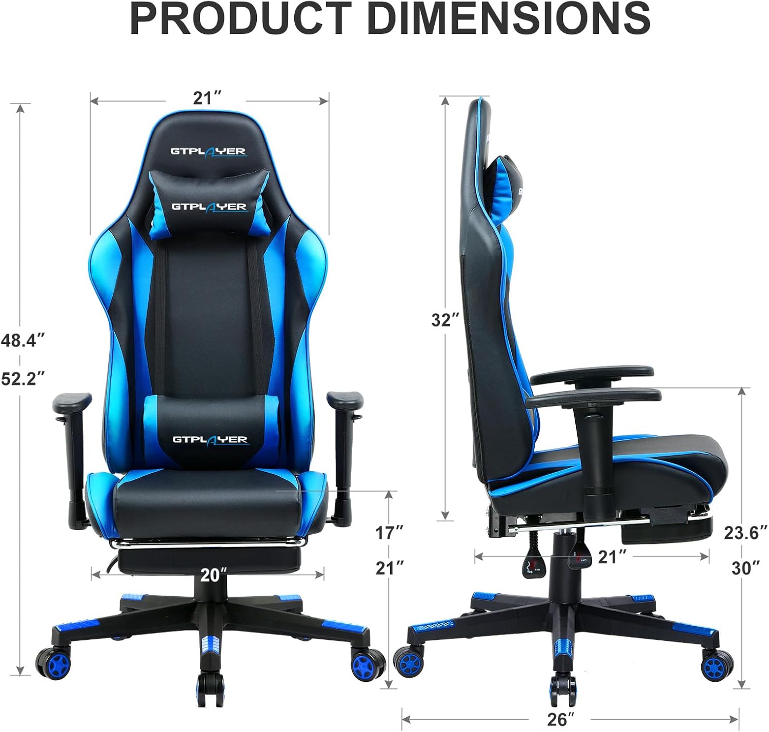 gtplayer gaming chair with footrest, ergonomic computer game desk chair, reclining game gtplayer gaming chair with footrest, ergonomic computer game desk chair, reclining game