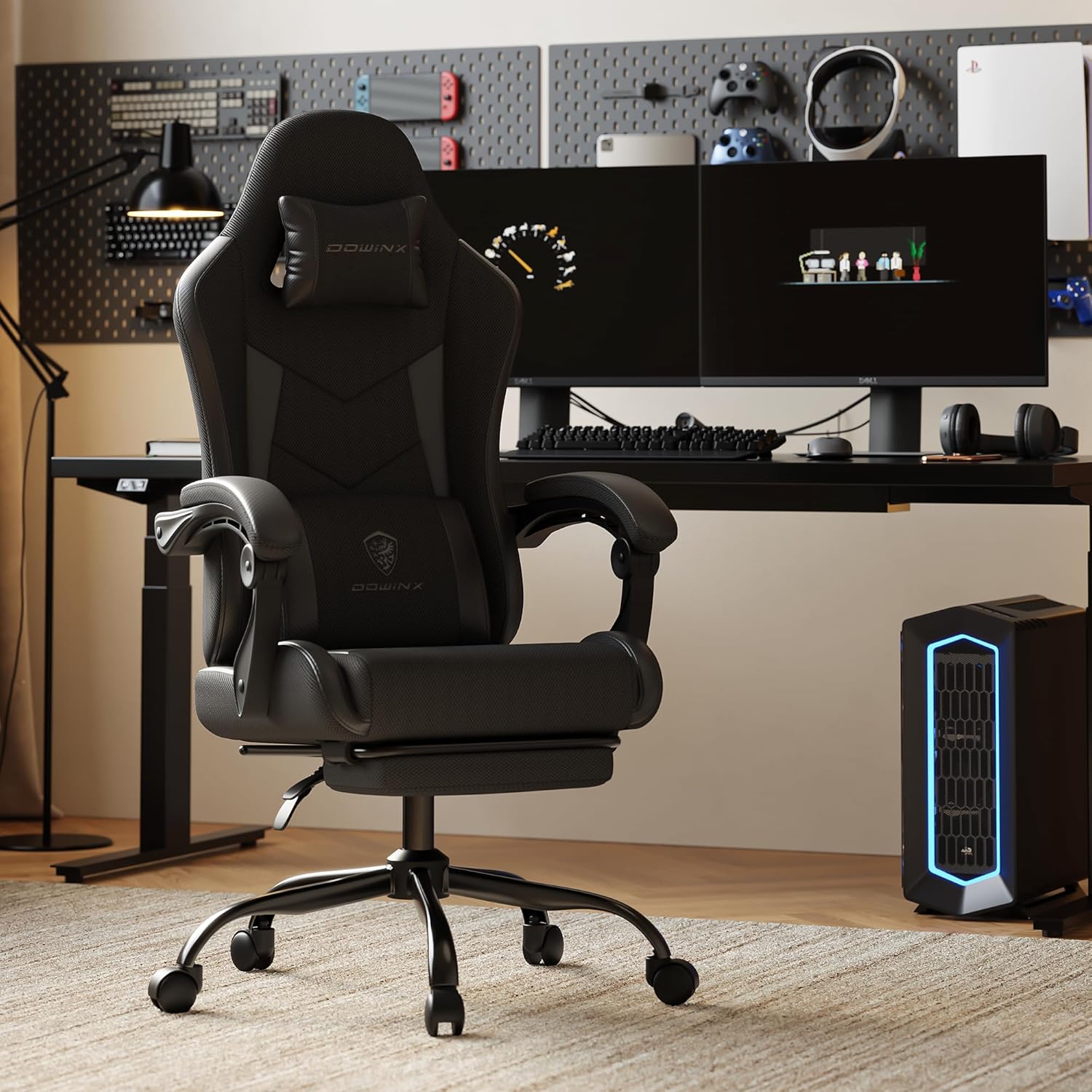 gaming chair with footrest, ergonomic 330lbs leather mesh chair, massage lumbar support, gaming chair with footrest, ergonomic 330lbs leather mesh chair, massage lumbar support,