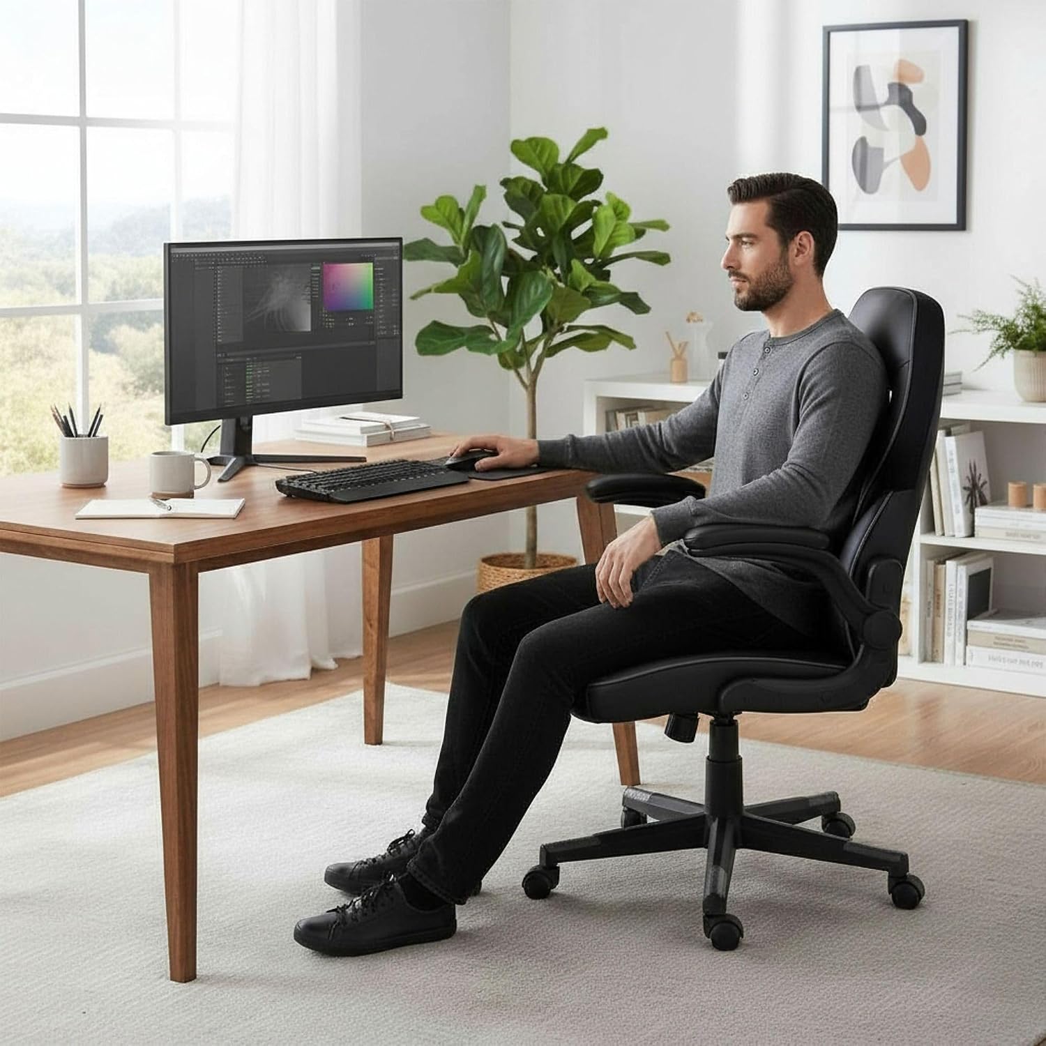 nusparc spawnsafe gaming chair, adjustable height, flip up armrests, 360° swivel, black/grey nusparc spawnsafe gaming chair, adjustable height, flip up armrests, 360° swivel, black/grey