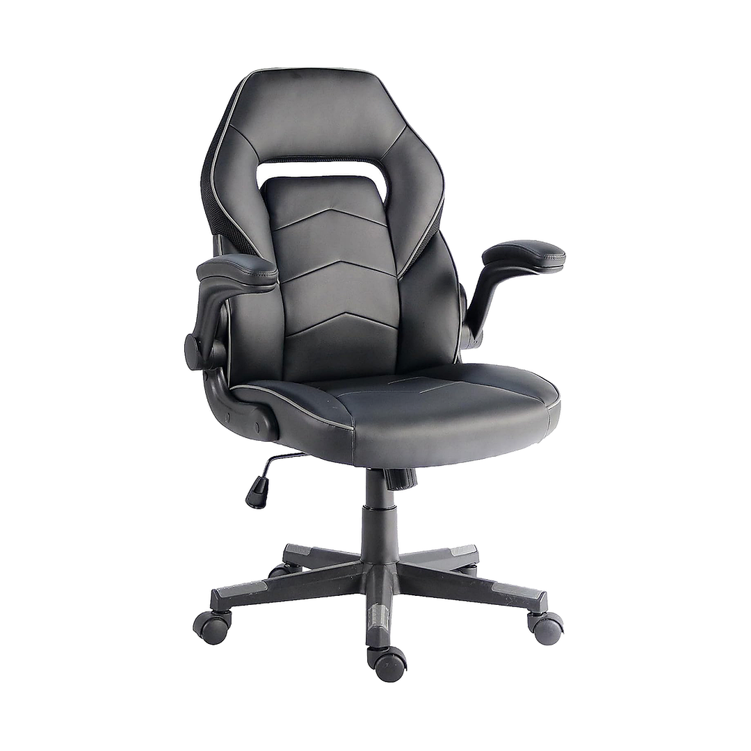 nusparc spawnsafe gaming chair, adjustable height, flip up armrests, 360° swivel, black/grey nusparc spawnsafe gaming chair, adjustable height, flip up armrests, 360° swivel, black/grey
