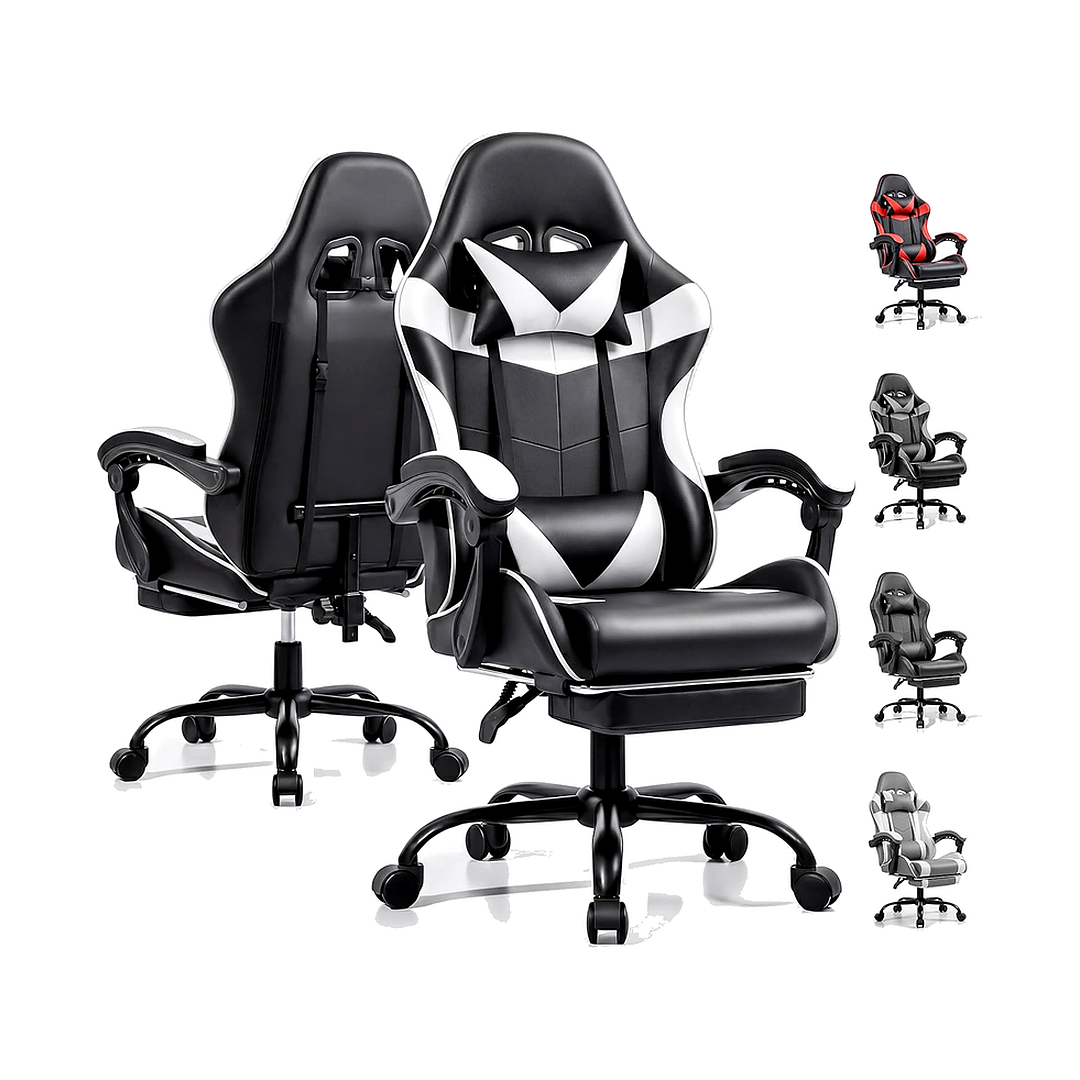 gaming chair, ergonomic computer chair with footrest and lumbar support, height adjustable gaming chair, ergonomic computer chair with footrest and lumbar support, height adjustable