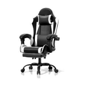 athena collection ergonomic gaming chair with footrest & headrest lumbar support, height